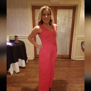 J. Crew Sleeveless Wide-Leg Vibrant Red Jumpsuit Size 00